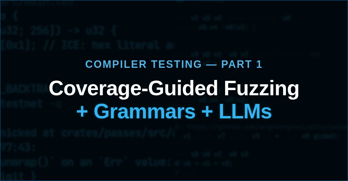Compiler Testing: Coverage-Guided Fuzzing with Grammars and LLMs