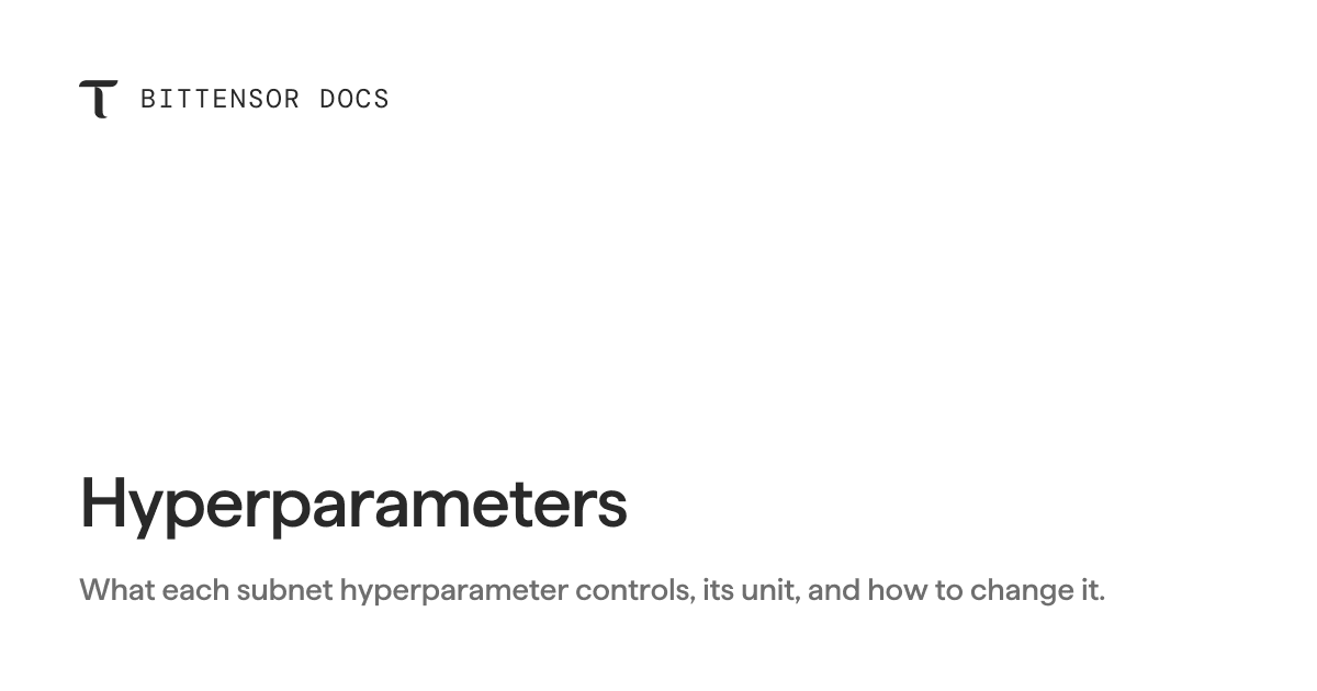 Every Subnet Hyperparameter, Explained